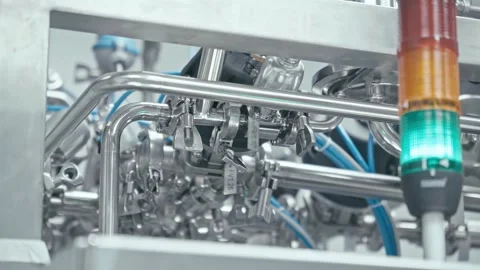 Complex machinery showcases intricate designs and precision at facility Stock Footage 341387646