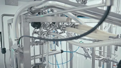 Complex machinery showcases intricate designs and precision at facility Stock Footage 342394302