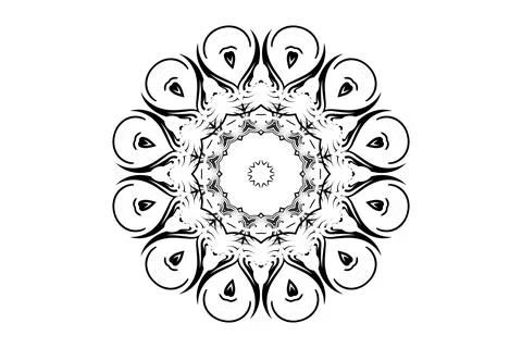Complex Mandala Black White Pattern Illustration Art Stock Illustration
