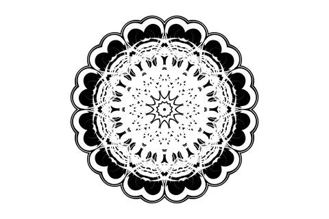 Complex Mandala Black White Pattern Illustration Art Stock Illustration