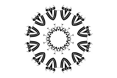 Complex Mandala Black White Pattern Illustration Art Stock Illustration