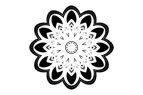 Complex Mandala Black White Pattern Illustration Art Stock Illustration