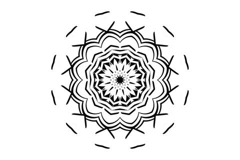 Complex Mandala Black White Pattern Illustration Art Stock Illustration