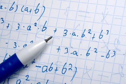 Complex math on graph paper Stock Photos