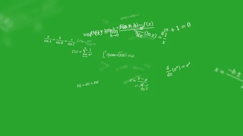Complex mathematical calculus algebra formulas animated on green screen Video stock 335217698