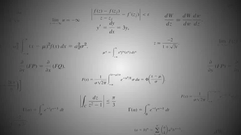 Complex Maths Equations Moving Towards the Camera. Algebra and Fraction. 4K Vidéo 273710437