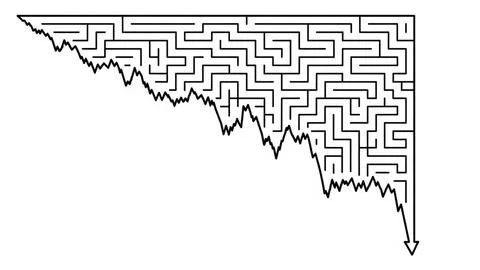 Complex maze design with zigzag path Stock Illustration