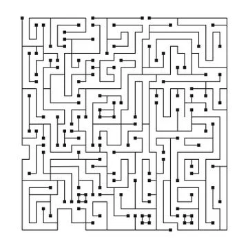 Complex maze puzzle game (high level of difficulty). labyrinth. Vector  Stock Illustration