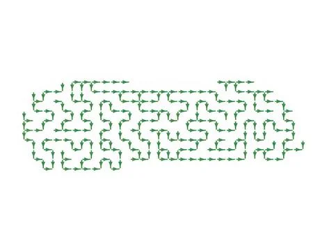 Complex maze puzzle made of arrows on white background Stock Illustration