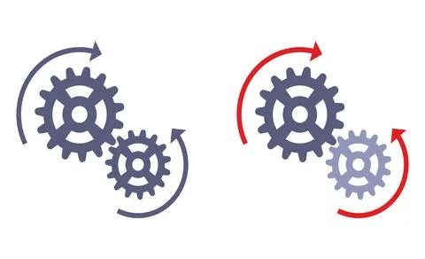 Complex mechanism with gears. Stock Illustration