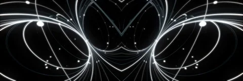 Complex Metallic Rings Magnetic Field Symmetrical VJ Loop Stock Footage 340978043