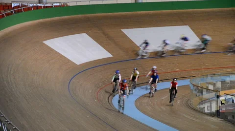 Complex Minsk-Arena were competitions in cycling sport among youths. Stock Footage 64076508