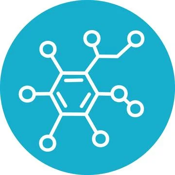Complex molecular structure network icon graphic sign symbol illustration Stock Illustration