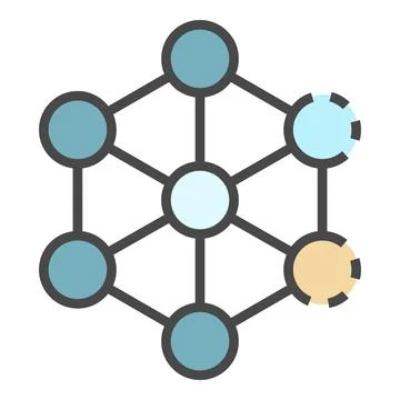 Complex molecule icon color outline vector 스톡 일러스트