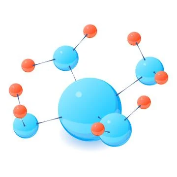 Complex molecule icon, isometric 3d style Stock Illustration