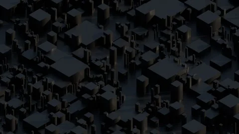 A complex, monochromatic arrangement of overlapping geometric forms creating a d Stock Footage 340237659