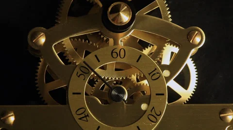 Complex movement of a modern wind-up watch, Full HD Stock Footage 35744778