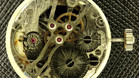 Complex movement of a modern wind-up watch, Full HD, timelapse Stock Footage 43342185