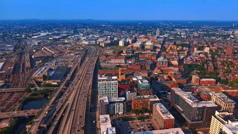 Complex multi-lane highway with lots of moving cars. Transportation in modern Stock Footage 342660911