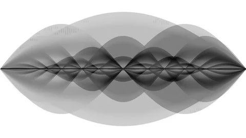 Complex Multiple Layers of Combined Frequency Radio Sine Waves Stock Footage 118985381