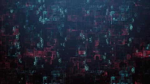 Complex network of binary code highlighting data flow and cybersecurity con.. Stock Photos