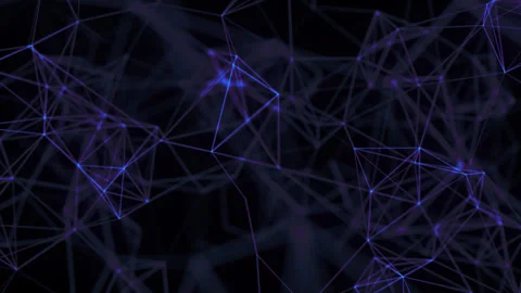 Complex network growing with nodes connecting on black background Stock Footage 299916806