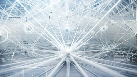 Complex network of interconnected data flowing, global communication 스톡 동영상 303781529