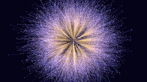 Complex network of interconnected lines and dots in a spiral pattern Stock Footage 279600762