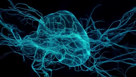 Complex network of interconnected neurons firing and transmitting electrica.. Stock Footage 313568595