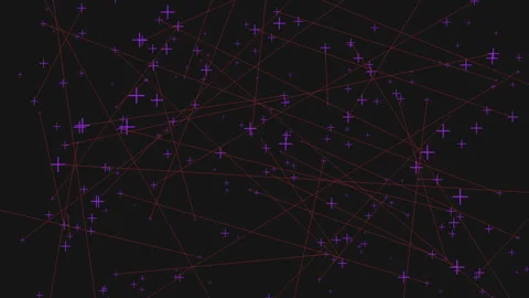 Complex network intricate pattern of blue and red lines and dots Stock Footage 263551711
