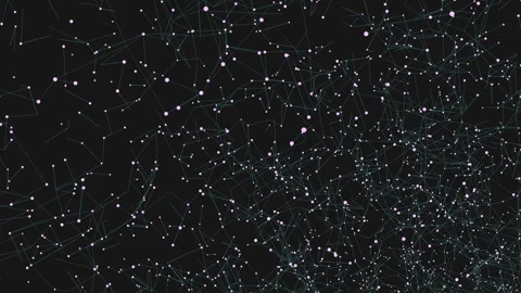 Complex network intricate pattern of lines and dots in black and white Stock Footage 297604112