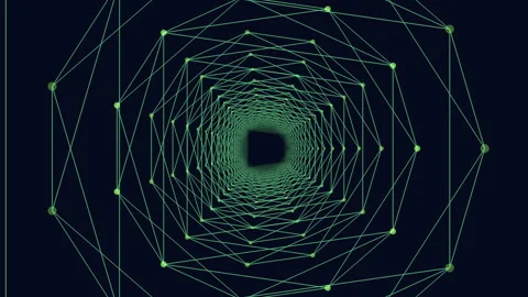 Complex network of lines and dots representing a web pattern Stock Footage 289208592