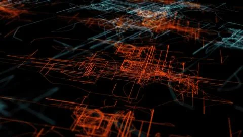 Complex network of lines creating an abstract technological background Stock Photos