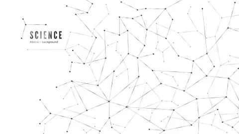 Complex network nodes structure. Plexus data connection. Dots and lines backg Illustrazione stock