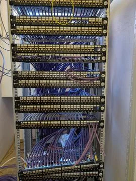 Complex Network Rack Connectivity Installation Stock Photos