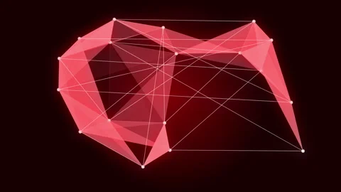 Complex network of red geometric lines shapes forming three-dimensional struc Vidéo 276074082