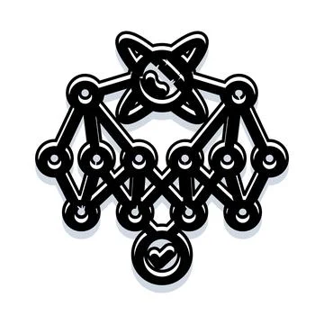 Complex network structure forming a crown or crest Stock Illustration