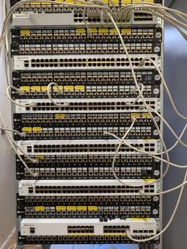 Complex Network Switches Data Center Infrastructure Foto stock