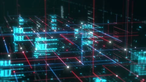 Complex neural data network Stock Footage 255642596