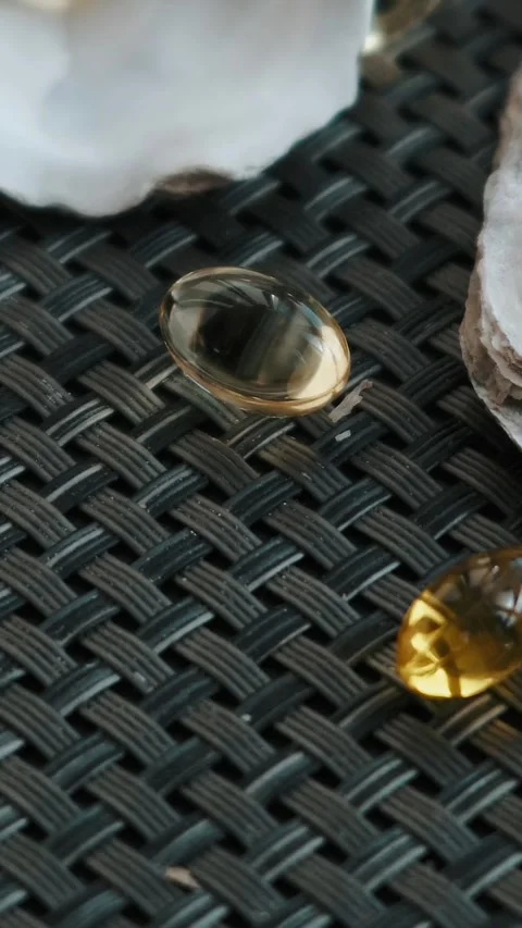 A complex of omega-3 vitamins and dietary supplements for health and nutrition Vídeo Stock 330429983