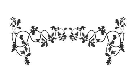 A complex ornamental weaving of oak tree branches Stock Illustration
