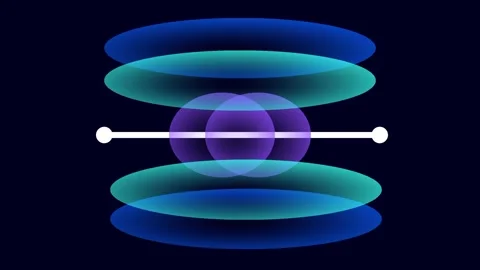 Complex Overlapping Orbital Wave Layers Displaying Quantum Mechanics Stock Footage 346803957