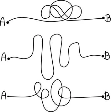 Complex paths between points a and b Vector 스톡 일러스트