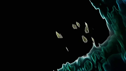 Complex Pattern Loop Abstract Dark Tech Liquid Waves Stock Footage 151626381