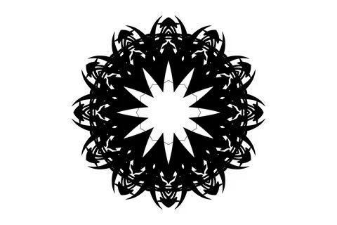 Complex patterns and artistic beauty in a striking black and white mandala Stock Illustration