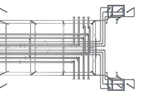 Complex pipe lines background Stock Illustration
