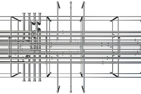 Complex pipe lines background Stock Illustration