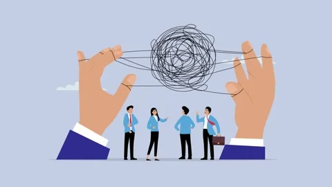 Complex problem solution to overcome difficulty to achieve success cartoon .. Stock Footage 282190597
