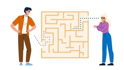 Complex problem solving vector Stock Illustration