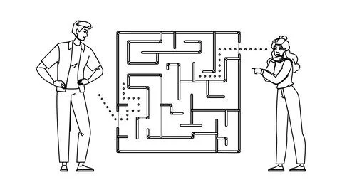 Complex problem solving vector Illustrazione stock
